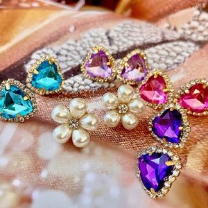 New Purple Barbie Heart Stud Earrings